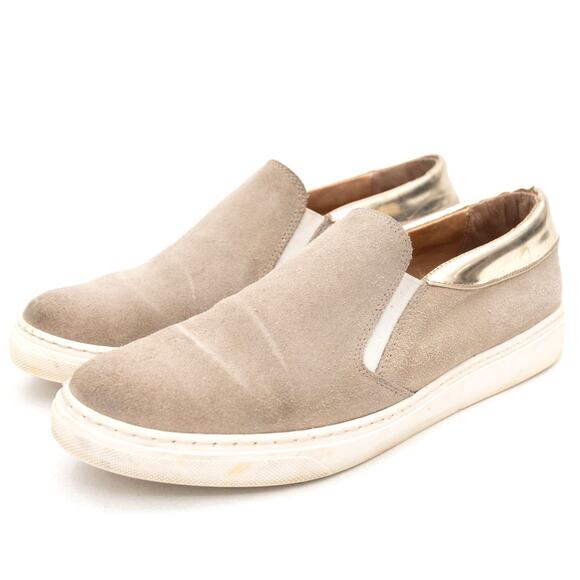 Maiden Lane Tan Suede Slip-On Sneakers Size 38 US 7.5 - Picture 1 of 11